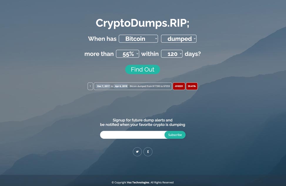 CryptoDumps.RIP Screenshot